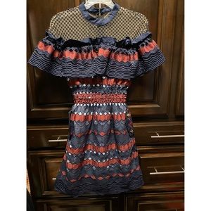 RoseLANI Short Sleeve Embroidered Lace Dress